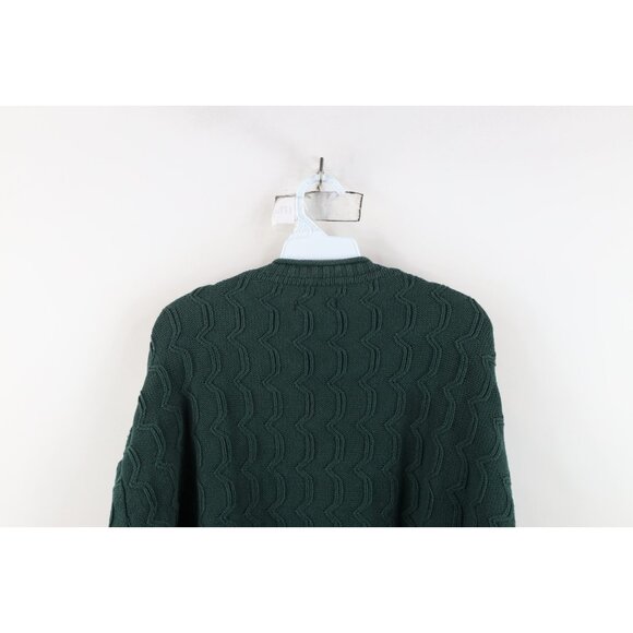 Vintage 90s Esprit Womens Large Faded Babydoll Marled Knit Sweater Green Cotton - Picture 11 of 12